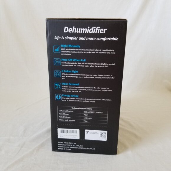 New in Box! Nine Sky Compact High Efficiency Dehumidifier for up to 500 sf Rooms - Picture 7 of 14